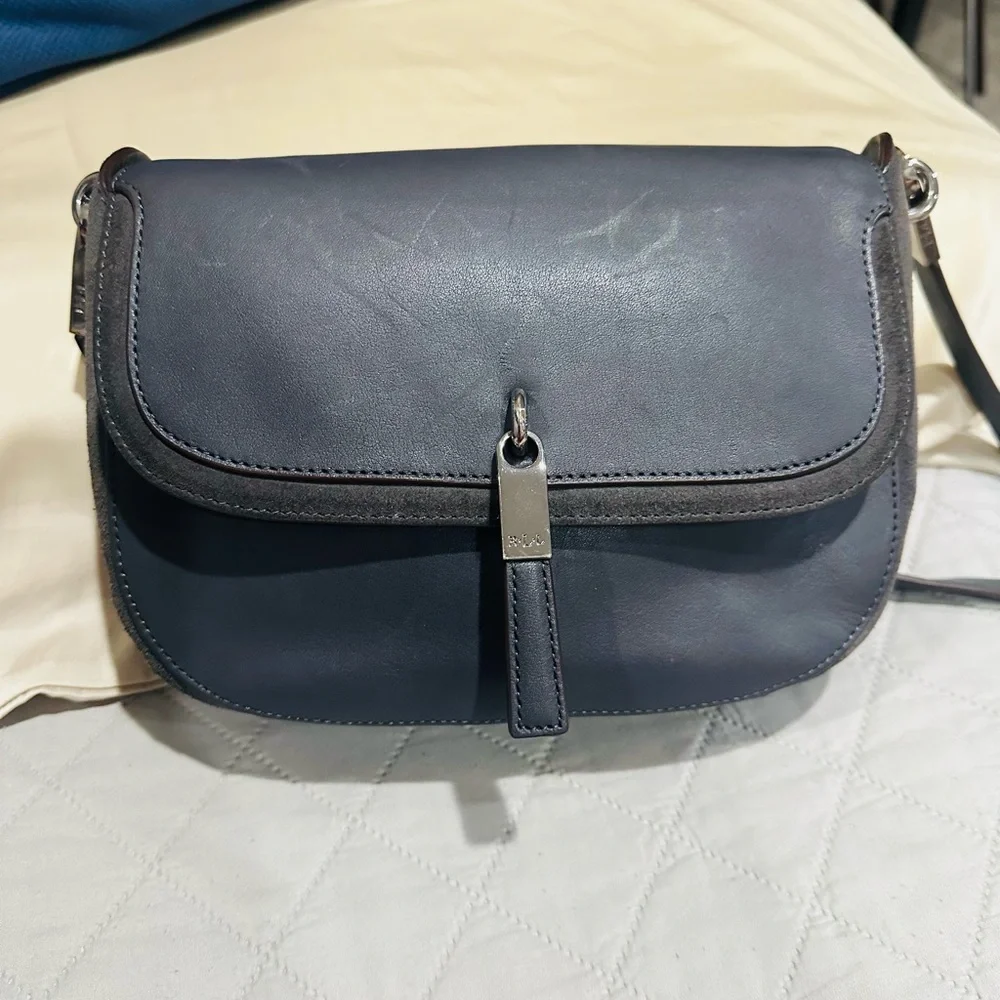 Ralph Lauren  Elegant Gray Leather Crossbody Bag - Picture 2 of 13